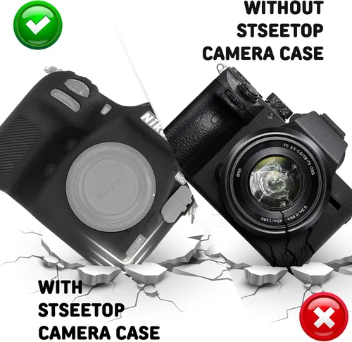 Vista 5 de Funda de cámara para Nikon D850 - Funda protectora de silicona para DSLR, jaula desmontable, a prueba de golpes, a prueba de polvo (negro)