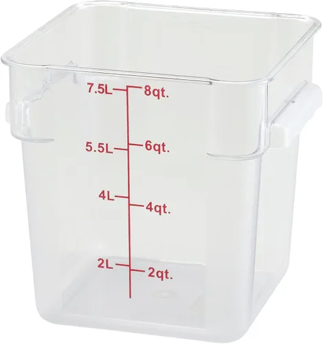 Vista 15 de Winco Contenedor cuadrado de almacenamiento, 22 cuartos de galón, blanco, mediano