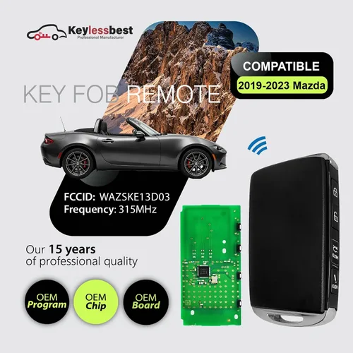 Vista 2 de Reemplazo para Mazda MX-5 Miata RF 6 Key Fob 2019-2023 Control remoto WAZSKE13D03 4 botones 315MHz