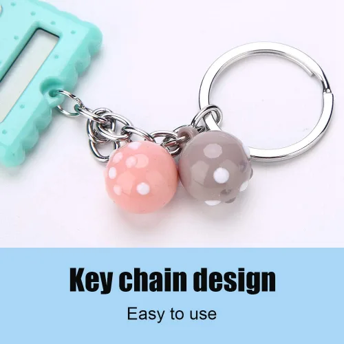 Vista 5 de fosa Mini calculadora portátil de llavero de galletas lindas para regalo de niños y niños, calculadora de función estándar de bolsillo