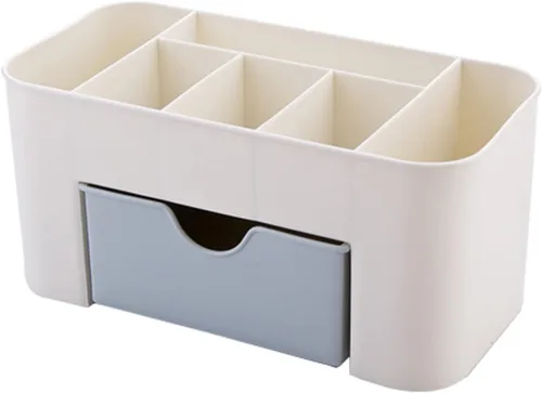 Vista 9 de Organizador de maquillaje de cosméticos, 6 compartimentos para maquillaje, organizadores de gran capacidad y almacenamiento con cajones, organizador