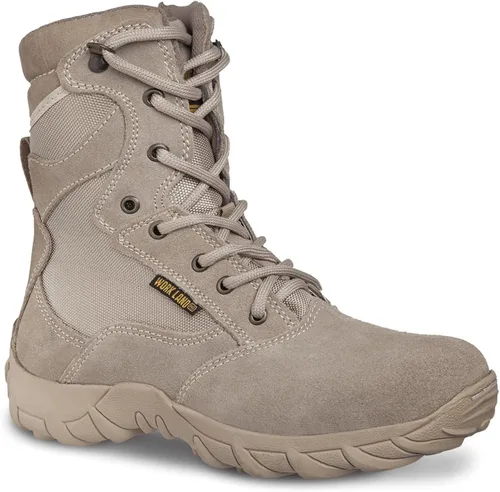 Vista 2 de WORKLAND 76201 - Botas tácticas militares para hombre botas de cuero completo del ejército botas de caza para hombre botas de trabajo de punta suave
