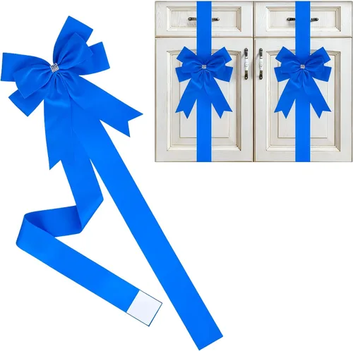 Vista 9 de Meseey 6 lazos grandes de terciopelo para armarios, lazos para puerta de armarios para Acción de Gracias, otoño, Halloween, Navidad, fiesta (negro)