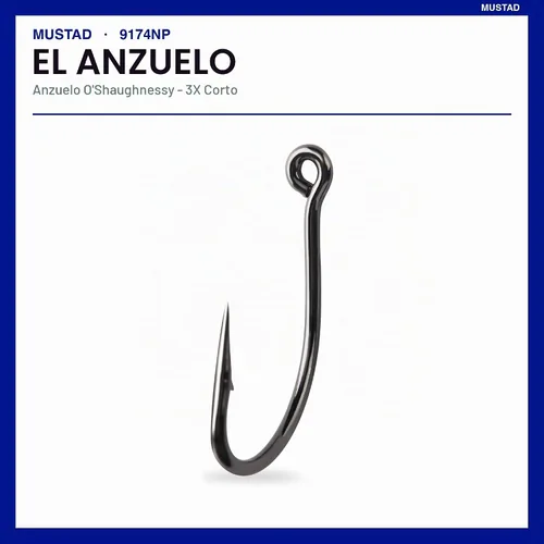 Vista 5 de Mustad UltraPoint O'Shaughnessy Live Bait 3 Gancho extra corto con punto en línea Negro níquel