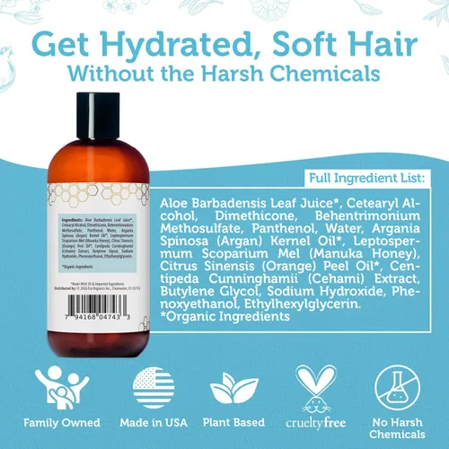 Vista 6 de Acondicionador profundo Era Organics para cabello seco, dañado, crispado, dañado y picazón de cuero cabelludo. Super Moisturizing to Help Soothe
