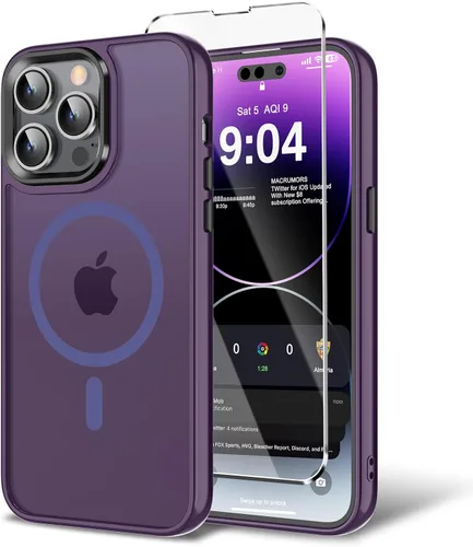 Vista 43 de Funda para iPhone 11 con protector de pantalla, compatible con MagSafe, ultra delgada, translúcida, mate, a prueba de golpes, color negro