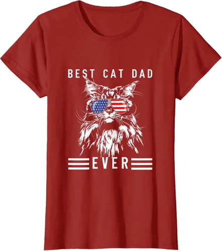 Vista 42 de Funny Maine Coon Cat Best Cat Dad Ever Funny Cat Maine Coon Camiseta, Negro, S