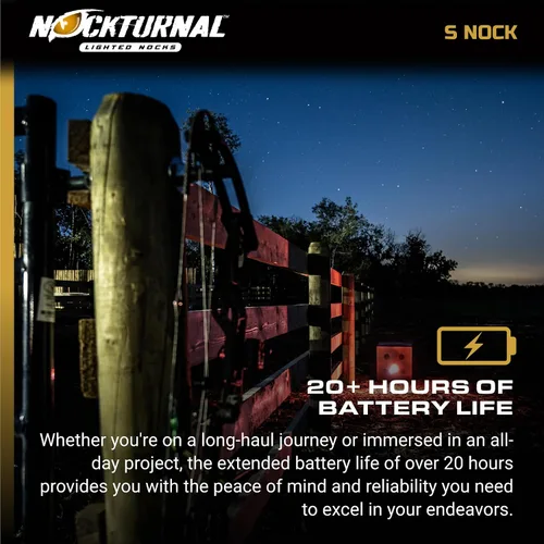 Vista 4 de Nockturnal NT-202 -S - Nock iluminado para flechas con diámetro interior de .244 pulgadas, incluyendo tecnología de carbono, victoria, impacto