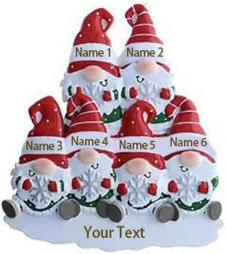Vista 29 de JewelOra Adornos de Navidad, personalizados de 2 a 6 miembros de la familia, adorno personalizado para árbol de Navidad, decoraciones de vacaciones