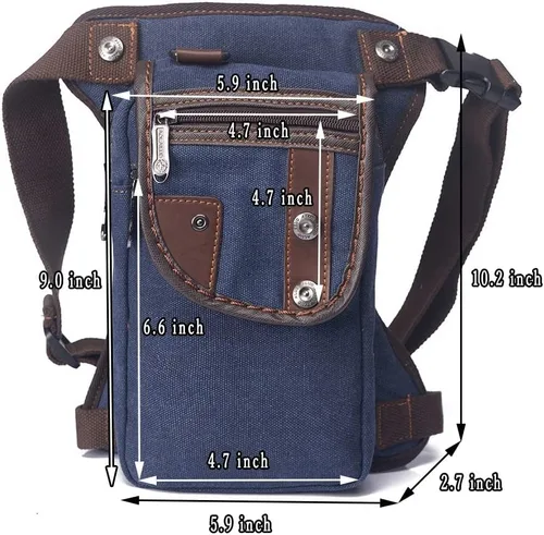 Vista 12 de Riñonera táctica al aire libre para hombres y mujeres, bolsa multifuncional para el muslo para motocicleta, bicicleta, senderismo, viajes, pesca