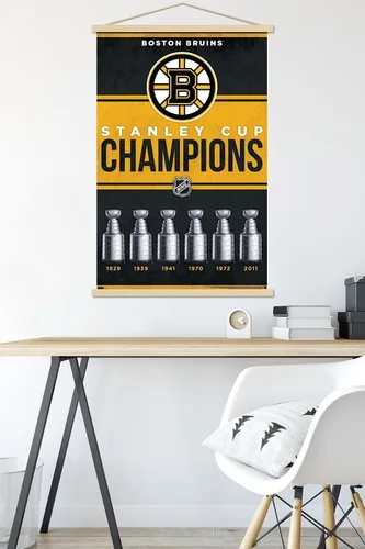 Vista 5 de Trends International NHL Boston Bruins - Póster de pared con marco magnético de Champions 23