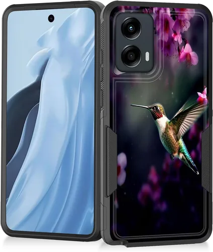 Vista 79 de Funda para Moto G Play 4G 2024, resistente de doble capa híbrida de policarbonato duro, goma suave, a prueba de golpes, funda protectora resistente