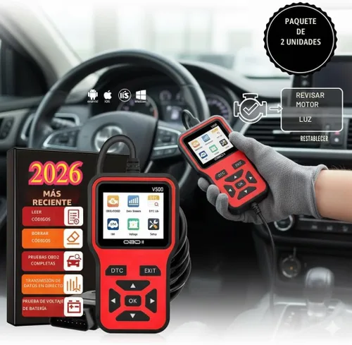 Vista 4 de Herramienta de diagnóstico del escáner V500 OBD2, lector de código profesional con transmisión de datos en tiempo real, búsqueda de DTC, preparación