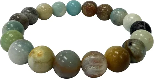 Vista 222 de Gem Avenue Handmade Round Bead Stretch Bracelet Unisex Natural Stone Beaded Jewelry for Men & Women, Elastic Wristband for Daily Wear