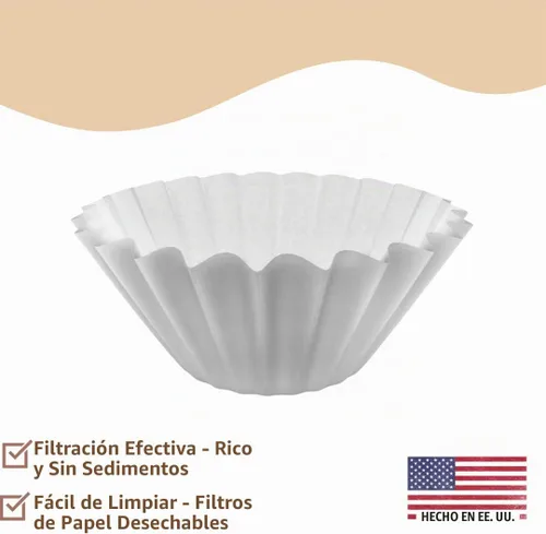 Vista 3 de Filtros de papel desechables para cafeteras BLACK+DECKER de 12 tazas, prepara hasta 12 tazas de café (paquete de 100)
