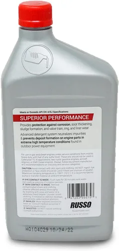 Vista 4 de 2PK Russo SAE 10W-30 Mezcla sintética de 4 ciclos aceite de motor de 32 onzas/1 cuarto de galón