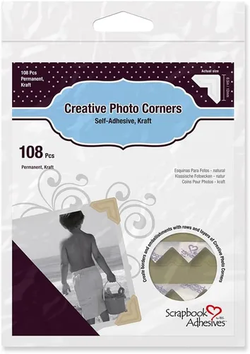 Vista 11 de Scrapbook Adhesives by Esquinas de papel autoadhesivas de 3L, color negro, paquete de 108