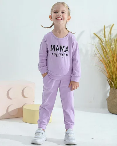 Vista 6 de Mikrdoo Conjunto de ropa para bebé y niña, conjunto de pantalones y tops para otoño e invierno