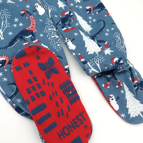 Vista 4 de HonestBaby Pijama de una sola pieza con cremallera frontal para bebé, 100% algodón orgánico