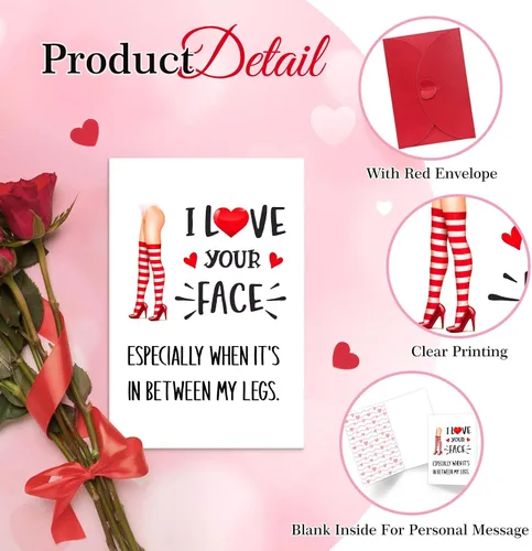 Vista 3 de PETCEE Divertida tarjeta de San Valentín para él, marido, novio, tarjetas de San Valentín traviesas y sucias para hombres y adultos, tarjeta