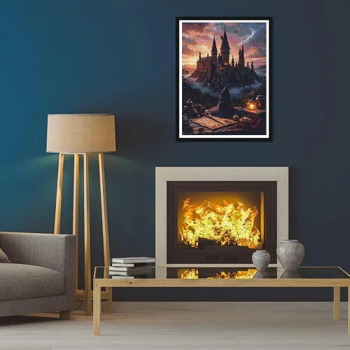 Vista 3 de PSCH Kits de arte de diamantes para adultos, kit de pintura de diamantes de castillo mágico para adultos, arte de diamantes 5D de taladro completo