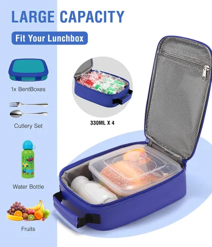 Vista 2 de Boys Lunch Box,Gamer Lunch Box for Boys Kids,Leather Insulated Lunch Bag for Kids,School Thermal Meal Cooler Lunch Boxes for Boy Kid