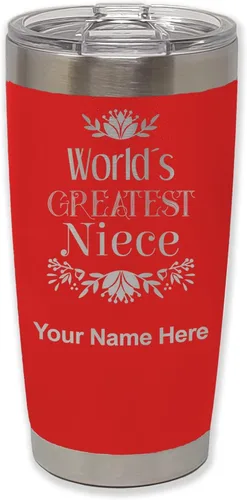 Vista 27 de LaserGram Vaso aislado al vacío de 20 onzas, con grabado personalizado incluido (negro)