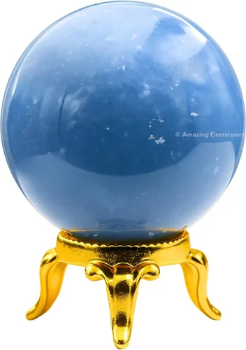 Vista 12 de Amazing Gemstone Bola de cristal de Amazonita con soporte, bolas de meditación de esfera de cristal de 2 pulgadas para brujería y bolas decorativas