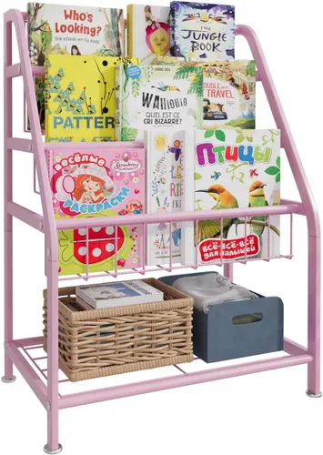 Vista 14 de aboxoo Estantería de metal para niños, grande, independiente, para habitación de los niños, organizador de juguetes de 32 pulgadas, estantería