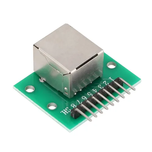 Vista 3 de Kit de placa de ruptura RJ45 de 8 pines con placa PCB y cabezales de clavija Adaptador de puerto de red Conector de placa de prueba
