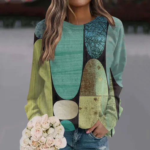 Vista 2 de Sudadera para mujer, casual, con estampado de garfia, manga larga, cuello redondo, linda, holgada, sin botones