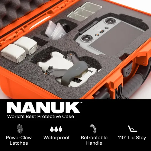 Vista 9 de Nanuk Funda protectora impermeable 915 para DJI Mini 4 Pro Fly More con sistema patentado de bloqueo PowerClaw (grafito)
