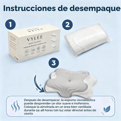 Vista 10 de VYLEE Cervical Neck Pillow, Memory Foam Contour Pillow (Grey)