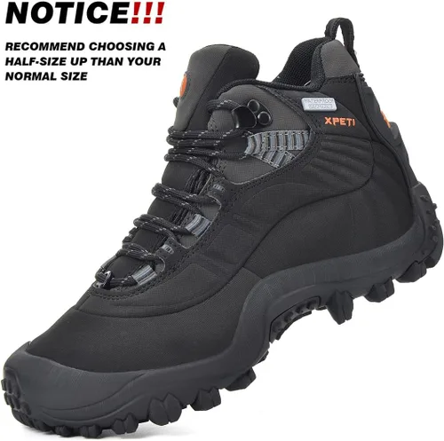 Vista 2 de Manfen Botas de senderismo impermeables Thermator de tiro medio para hombre, botas de senderismo para exteriores, 7