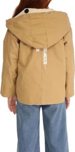 Vista 4 de Mud Kingdom Linda chaqueta con capucha para niñas, ropa exterior reversible con cremallera completa