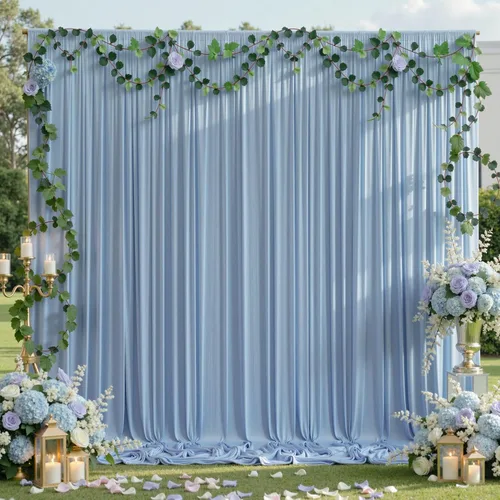 Vista 57 de Cortinas de fondo negras negras sin arrugas para fiestas, cortinas de tela gruesa para telón de fondo de fotos para cumpleaños, bodas, baby shower