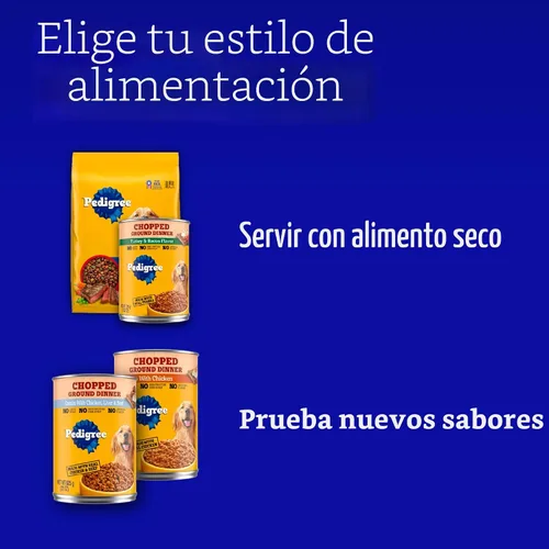 Vista 12 de Alimento húmedo para perros adultos Pedigree, trocittos de carne con salsa 100% complete & balanced, made with real beef, supports lean muscles