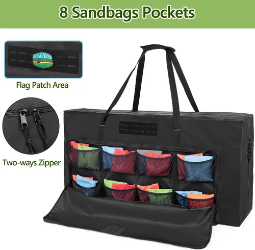 Vista 3 de GOBUROS - Funda de transporte para tablero de cornhole de 4 x 2 pies, se adapta al tamaño reglamentario, solo bolsa Cornhole Carry Bag with Front