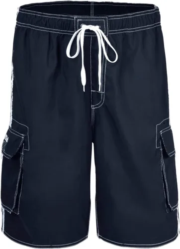 Vista 7 de Pantalones cortos de playa para hombre, de secado rápido, con forro de malla de Nonwe Negro