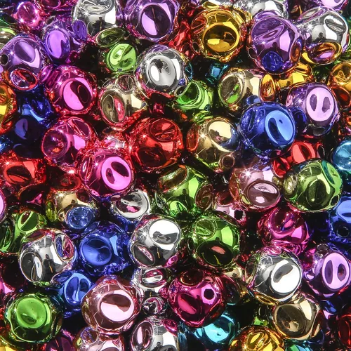 Vista 10 de cuentas de acrílico de 16 mm en color dorado y plateado de 100 unidades, cuentas de chicle para bolígrafo, para hacer pulseras, diademas, collares
