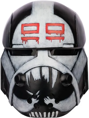 Vista 9 de Evere - Casco de cosplay de Halloween Deluxe, máscara de resina para toda la cabeza, utilería de cosplay, para interpretar roles, coleccionable Negro