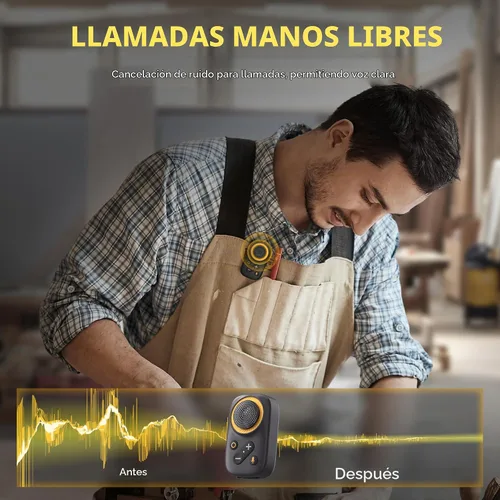 Vista 6 de Altavoz Bluetooth portátil, Bluetooth 5.4 Clip en altavoz inalámbrico con micrófono, función TWS, 12 horas de reproducción, IPX5 impermeable, mini