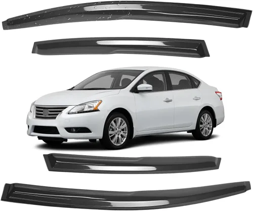 Vista 139 de Viseras para ventanas para Mazda 3 Sedán 4 puertas 2004 2005 2006 2007 2008 2009 estilo JDM Mugen, deflector de viento, protector solar y de lluvia