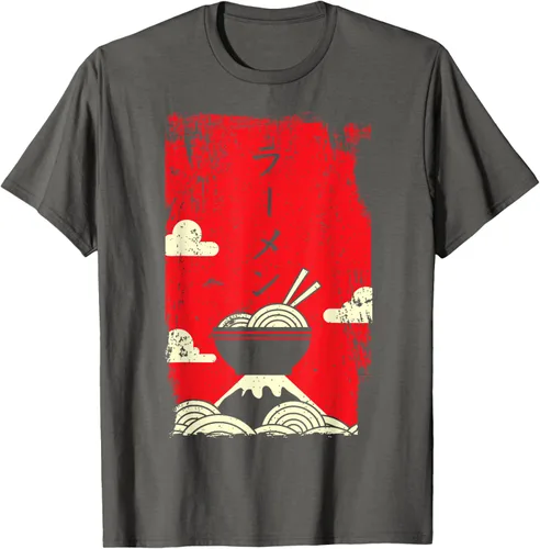 Vista 93 de Ramen Noodles Camiseta de arte japonés, Negro