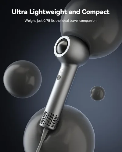 Vista 3 de SYLPH Secador de pelo para viajes, mini y portátil, 200 millones de iónicos, motor de 112,000 RPM para secado rápido, secador de pelo pequeño