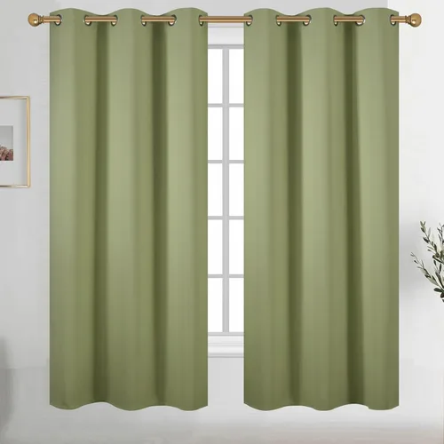 Vista 165 de Diraysid Cortinas opacas beige con ojales para dormitorio, con aislamiento térmico, cortinas de oscurecimiento de habitación, 38 x 54 pulgadas, 2