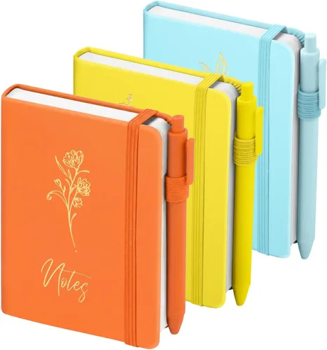 Vista 17 de 3 paquetes de cuadernos de bolsillo para diario, A6 pequeño, total 360 páginas, cuadernos para tomar notas, diarios para escritura, mini blocs