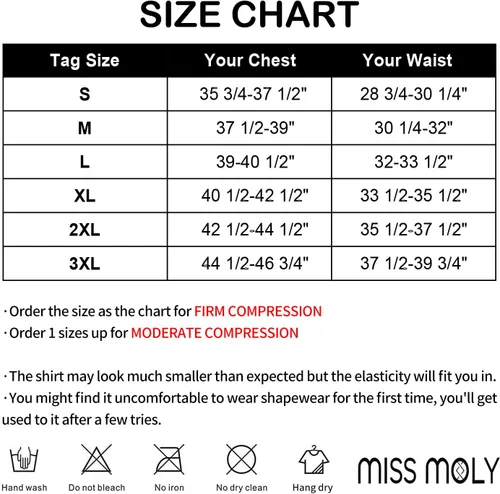 Vista 6 de MISS MOLY Compression Shirts for Men Slimming Body Shaper Vest Abs Hide Gynecomastia Moobs Shapewear Tank Top Undershirt