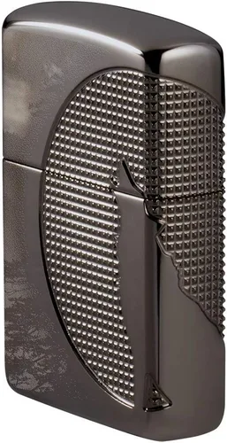 Vista 7 de Encendedores Zippo Lobo Armadura Negro Hielo Lobo Luna Diseño
