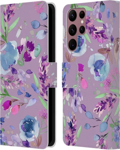 Vista 211 de Head Case Designs Officially Licensed Ninola Abstract Poppies Lilac Floral Leather Wallet Case Compatible with Samsung Galaxy A07 4G